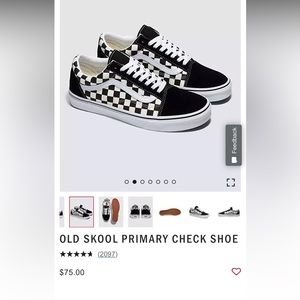 Barely worn Old Skool Primary Check Vans Shoe